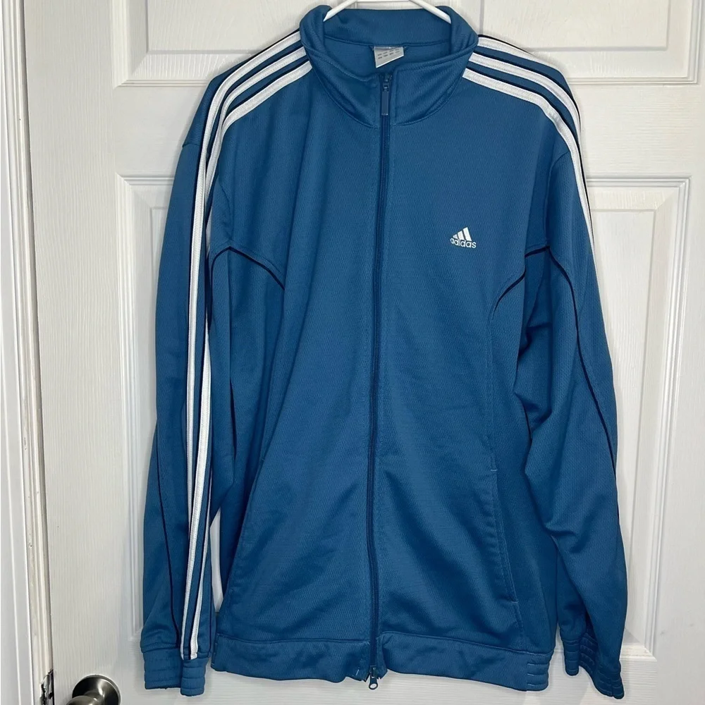 Adidas Men’s Track Jacket - Blue - Size Large (AZF001)